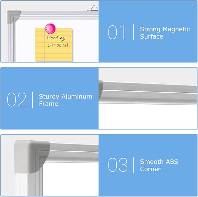 DOLLAR BOSS Large White Board 60 x 40 Inch Foldable Magnetic Whiteboard - Image 4
