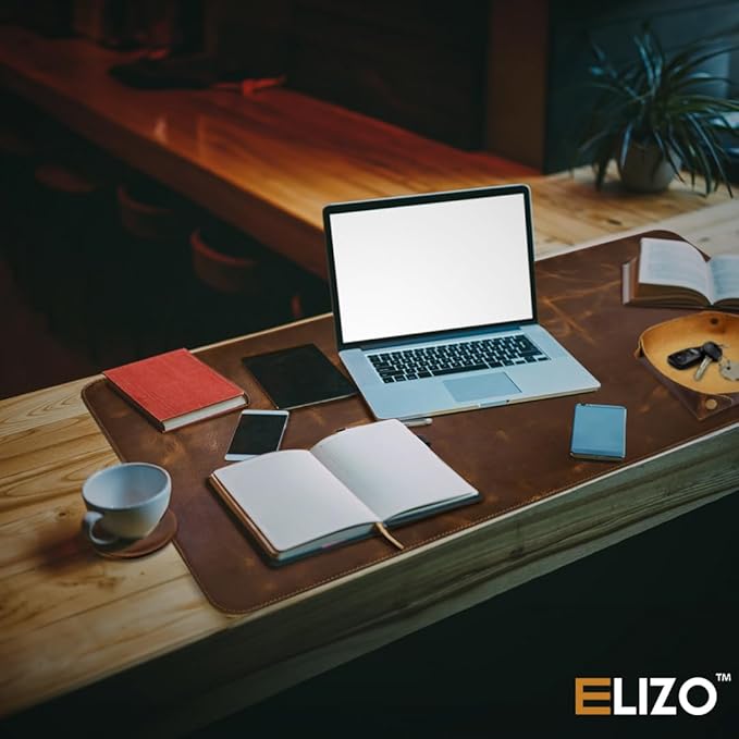 Elizo Real Leather Desk Mat Set Large Desk Cover Desk Blotter Protector - Image 5