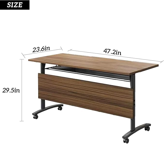 Folding Conference Table On Wheels Conference Room Table, Flip Top Mobile - Image 3