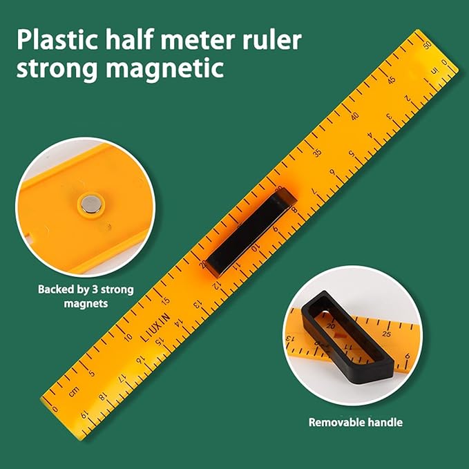 Magnetic Geometry Tool, Protractor, Triangle Rulers Easy Attachment Blackboard - Image 6