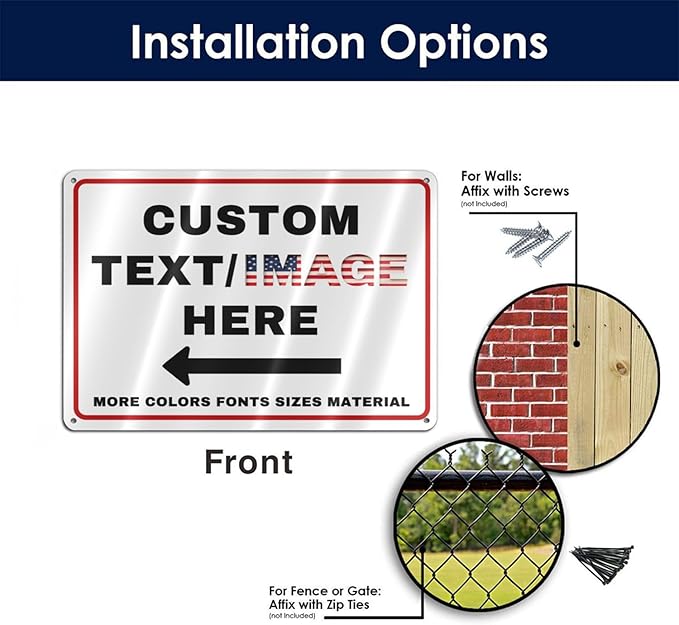Custom Directional Arrow Sign, Glow in the Dark/Reflective Option, Personalized - Image 8