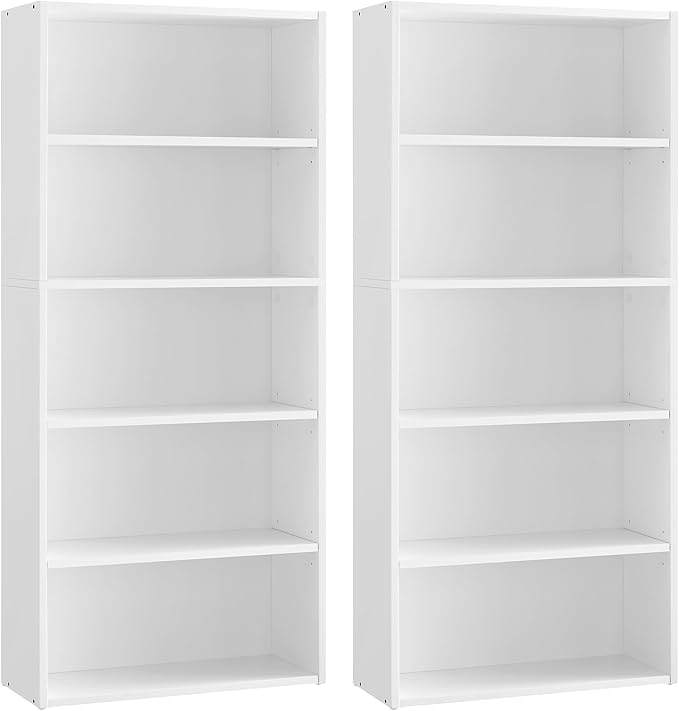VASAGLE Set of 2 Bookshelves, 23.6 Inches Wide, 4-Tier Open Bookcases by VASAGLEbySONGMICSHOME