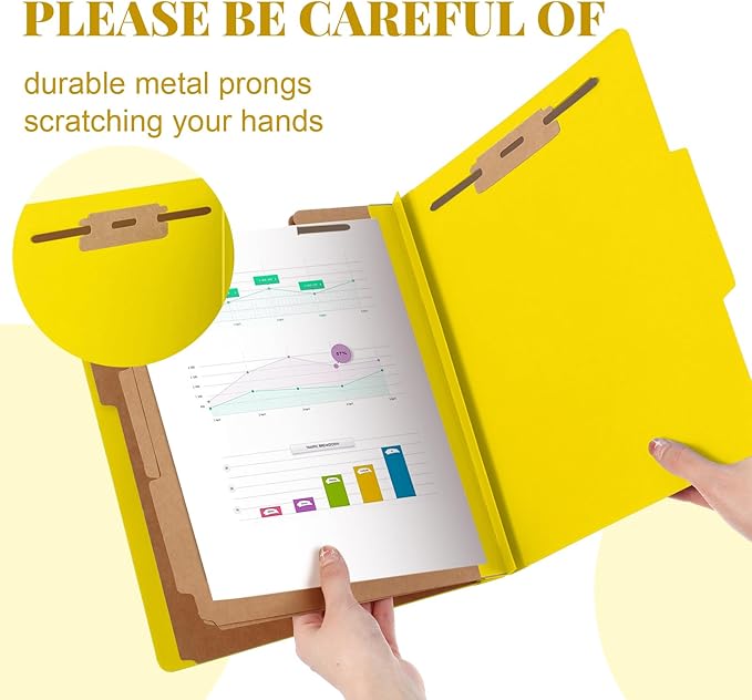 Skyygemm 48 Pcs Classification Folders Letter Size, 3 Divider Pressboard File - Image 4