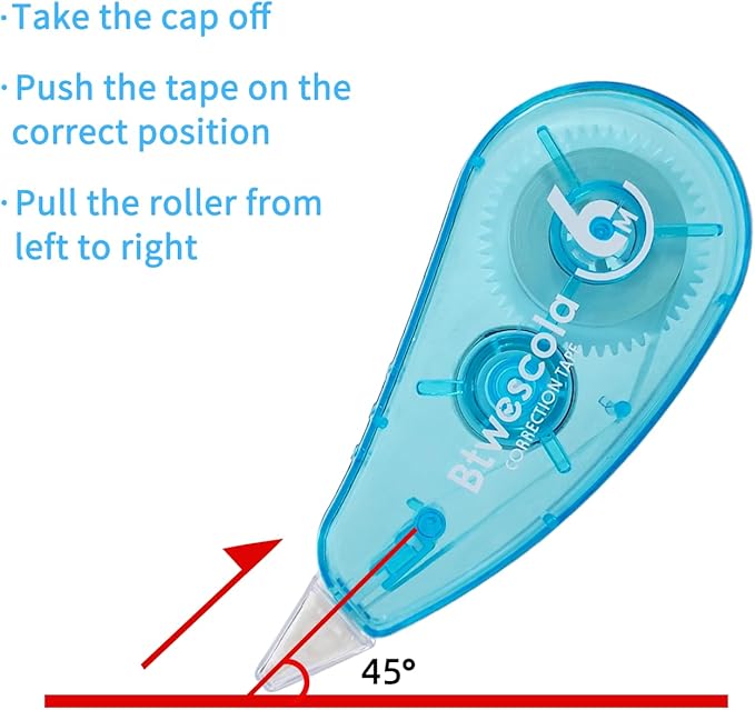 Btwescola Correction Tape, 19.7Feet 12-Count Pack Correction Tape - Image 4