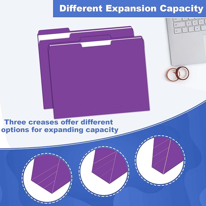 File Folder, HERKKA 120 Pack 1/3 Cut Tab File Folders, File Folders Great - Image 4