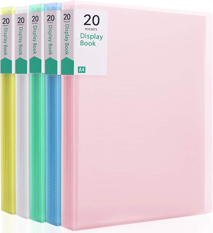 Phyxin 20-Pocket Portfolio Binder Organizer, Binder Sheet Protectors 8.5" x 11" by Phyxin