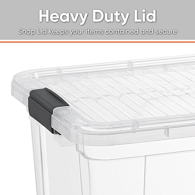 Superio Storage Bins with Lids- 2 Pack, 6.6 Qt Clear Boxes - Image 4
