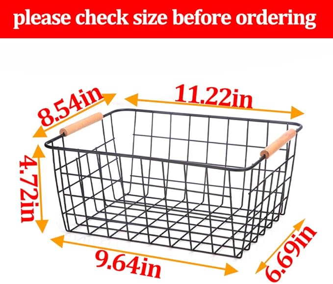 HDYOUDO Metal Black Wire Basket, Food Storage Organizer - Image 2