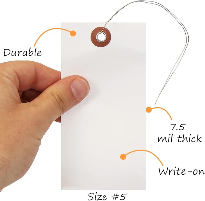 SmartSign 4.75 x 2.375 inch Blank White Shipping Tags - Image 3