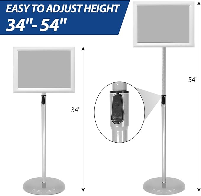 SENZHIYI Adjustable Poster Stand Holder Heavy Duty Snap Open Aluminum Pedestal - Image 5