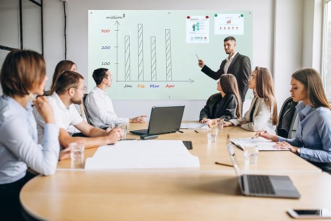Glass Whiteboard 6' x 4', Magnetic Glass Dry Erase Board Frameless Wall Mounting - Image 2