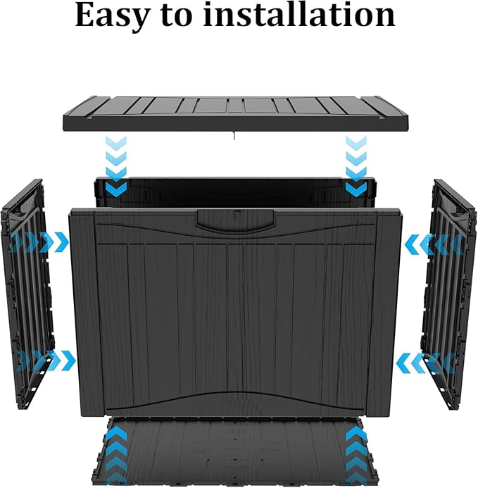 TARKARI 45 Gallon Lockable Resin Deck Box, Waterproof & UV-Resistant Outdoor - Image 7