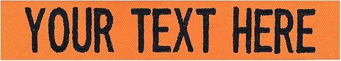 Custom Uniform Name Tapes Solid Colors. Orange Fabric, 3.5 Inch Sew on by NORTHERNSAFARI