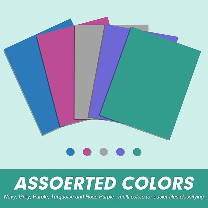 Two Pocket Folders, RAZCC 125 Pack 2 Pocket Folders Fit Letter Size Paper - Image 4