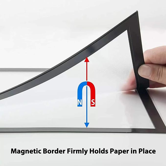 JIUYE 8.5x11 Magnetic Sign Holder Wall Mount, Self-Adhesive Plastic Display - Image 3