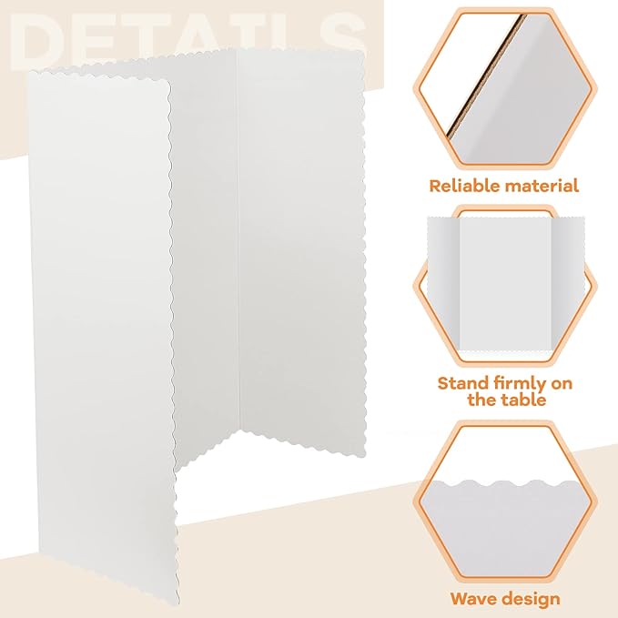 Henoyso 8 Pcs 14 x 22 Inch White Trifold Poster Board Large Tri Fold - Image 3