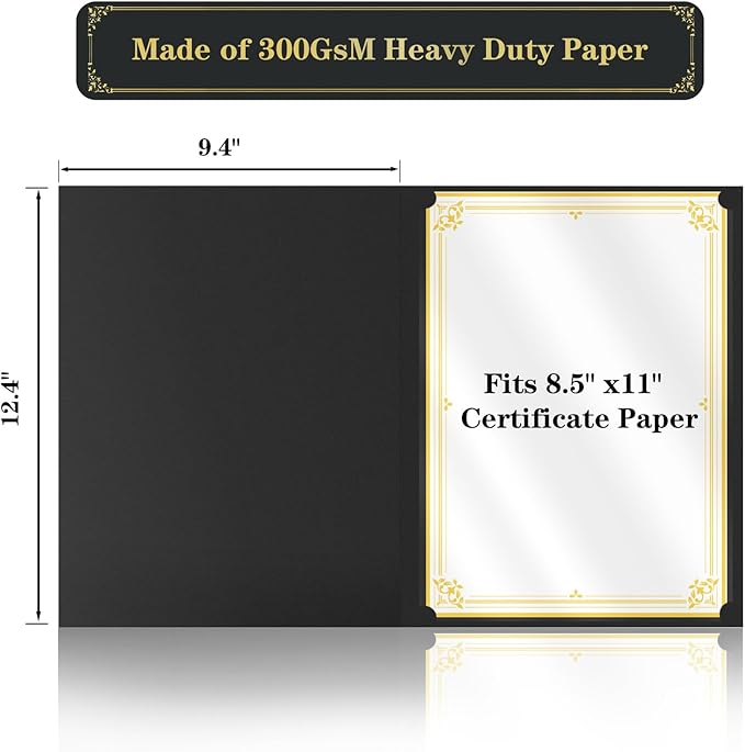 15 Pcs Certificate Holders 8.5 x 11 Additional 15 Pcs Plastic Film, Diploma - Image 2