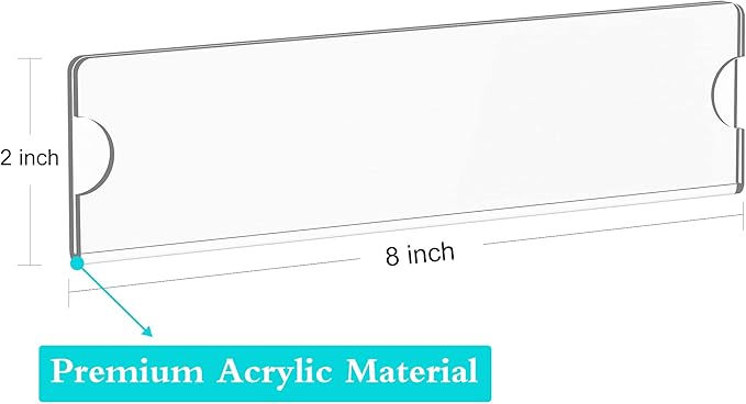 Richboom Acrylic Wall Name Plate Holder, 2x8 Inch, 30 Pack Clear Acrylic Sign - Image 2