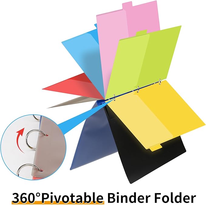 360° Pivotable Project Organizer Binder, Upgraded 3 Ring Binder - Image 4
