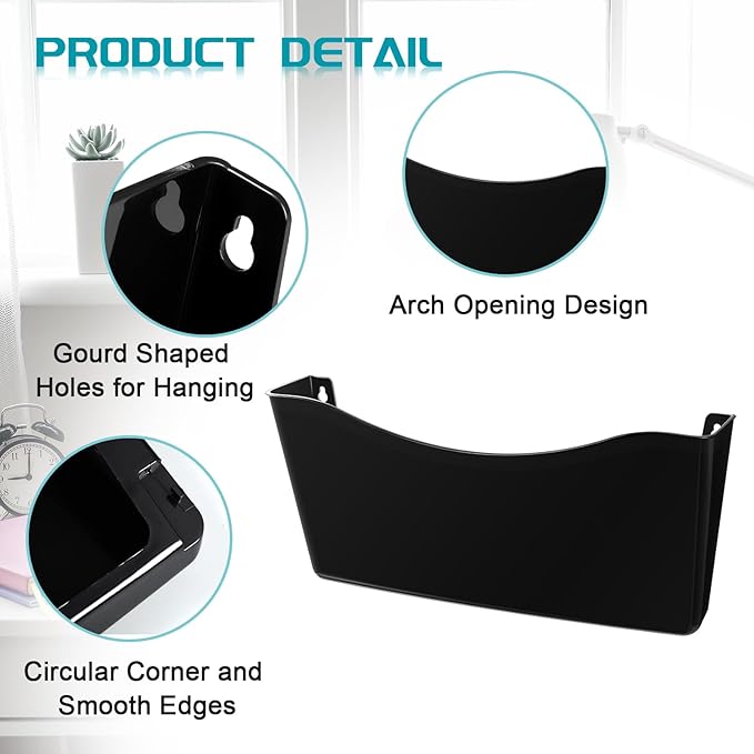 Colarr 12 Pcs Expandable Pocket Wall File Set Plastic Wall Mountable Space - Image 3