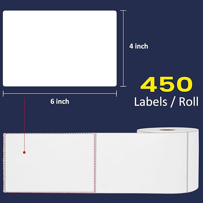 L LIKED 4" x 6" Direct Blank Thermal Shipping Labels - Image 2