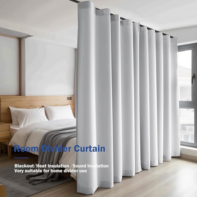 cbsroro Room Divider Blackout Curtain Track Curtains Wall Dividers Panels Screen - Image 7