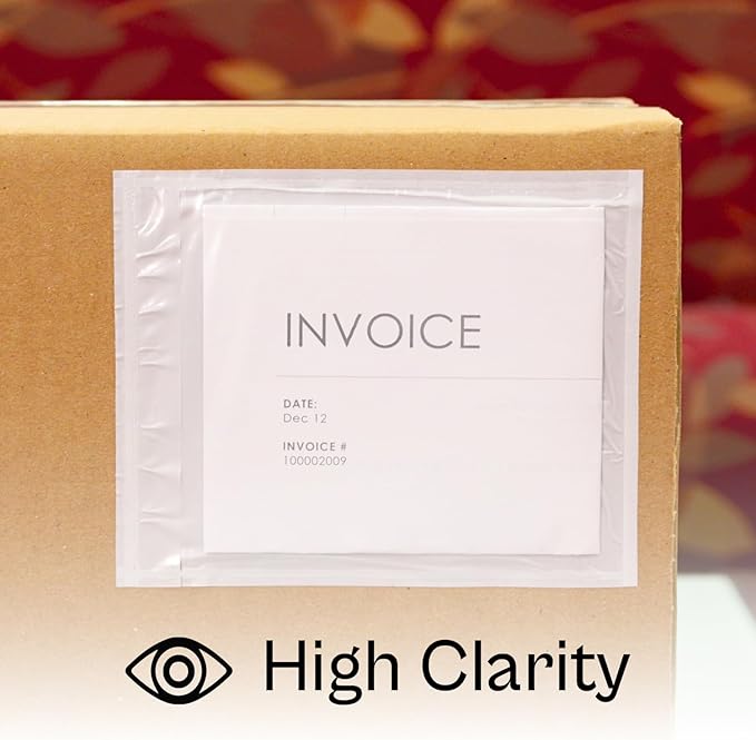 PSBM 1000 PCS 5.12 x 8 Inch Clear Blank Packing List Envelopes, Shipping - Image 7