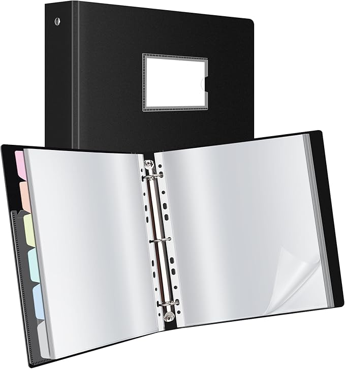 Uquelic 80-Pocket Binder with Plastic Sleeves, High-Capacity Document Organizer by Uquelic