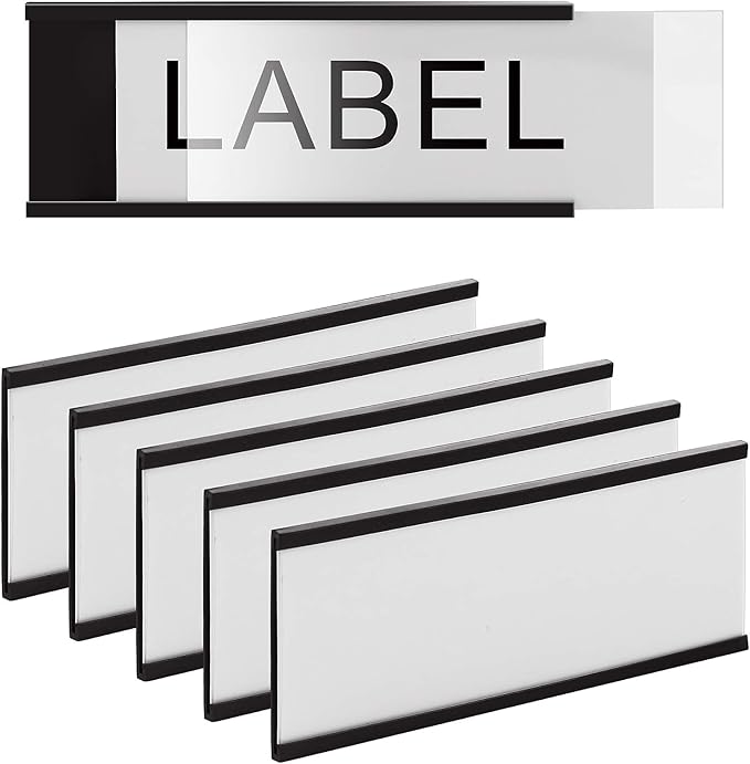 LLPT Magnetic Label Holder 3" x 1" 50 Packs C Channel 300g White Paper Cards - Image 5