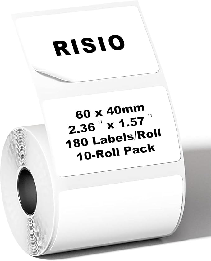 Risio Thermal Labels 2.36"x1.57", 180 Labels/Roll, Waterproof, Oil-Resistant by Unknown