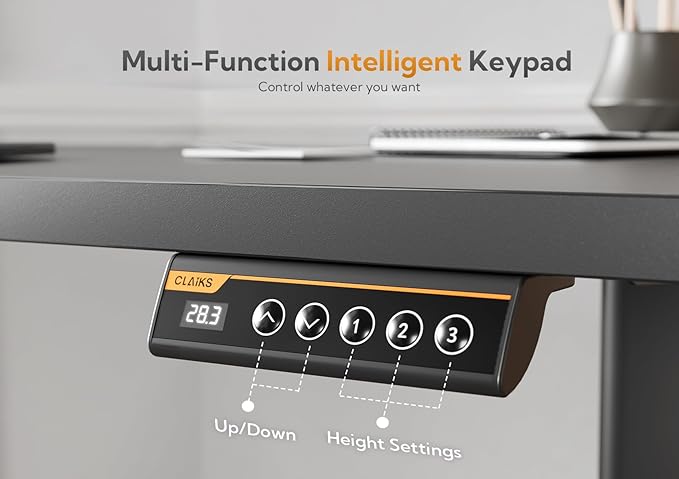 Claiks Standing Desk with Drawers, 48x24 Inch Electric Stand Up Desk, - Image 6