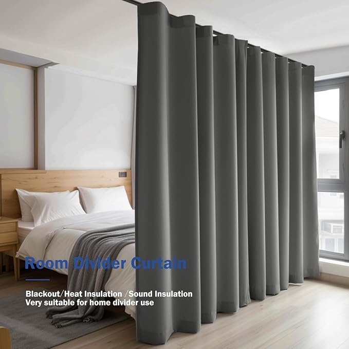 Cbsroro Room Divider Curtains, Noise Reduction, W100 × L84 Inch, 1 Panel - Image 6