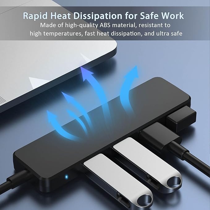 VIENON USB C Hub with 4 USB 3.0 Femal Ports, USB Extender - Image 7