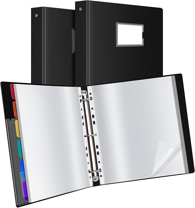 Uquelic 80-Pocket Binder with Plastic Sleeves by Uquelic