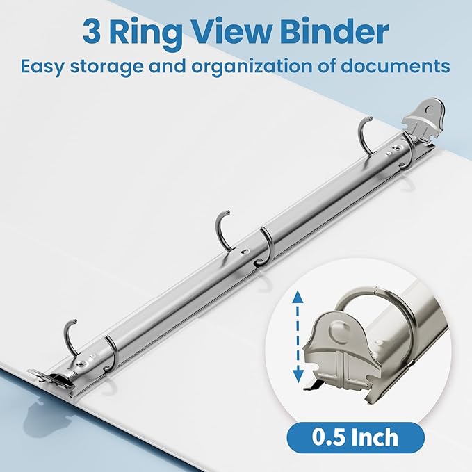 SUNEE White Binders 1/2 Inch 36 Pack Bulk - Image 3