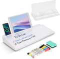Desktop Glass Whiteboard with Storage, Desk White Board with Computer Keyboard by WALGLASS