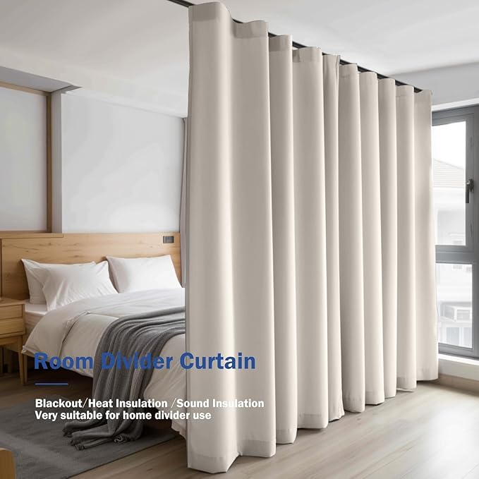 cbsroro Room Divider Blackout Curtain Track Curtains Wall Dividers Panels Screen - Image 6