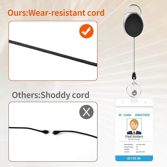 2 Pack ID Badge Holder, Badge Holder Retractable Clip - Image 5