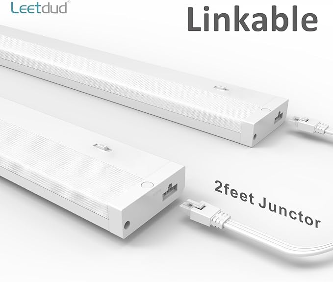 Leetdud LED Under Cabinet Lighting Hardwired or Plug in, 16 Inch 8W, Dimmable 5 - Image 4