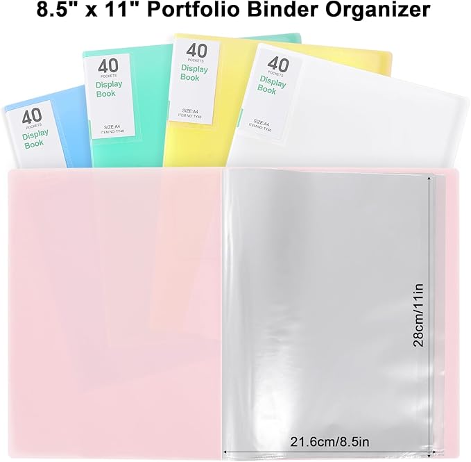 Phyxin 60-Pocket Portfolio Binder Organizer, Binder Sheet Protectors 8.5" x 11" - Image 3