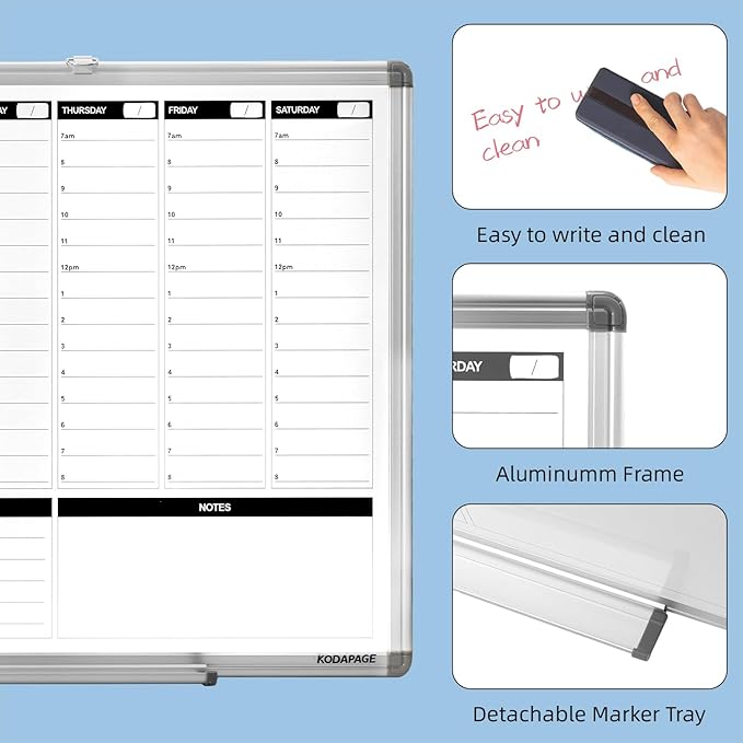 Weekly Dry Erase Board, Weekly Planner whiteboard - Image 3