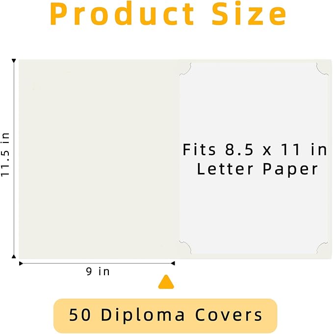HAUTOCO 50 Packs Certificate Holders, Cream Color Diploma Folders Certificate - Image 2
