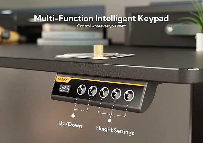 Claiks Standing Desk with Drawers, Adjustable Stand Up Electric Small Standing - Image 7
