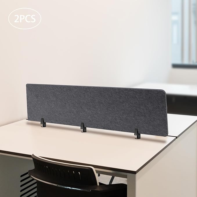ReFocus Raw Clamp-On Acoustic Desk Divider Mounted Privacy Panel Set – Reduce - Image 4