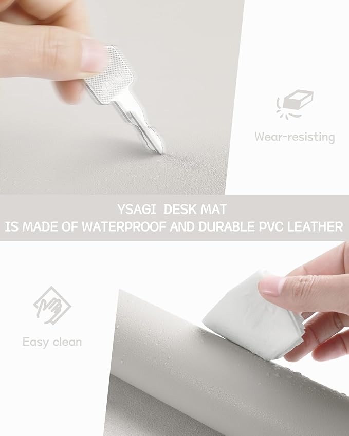 YSAGi Non-Slip Leather Desk Pad XL Size, Waterproof Laptop Computer Desk - Image 6