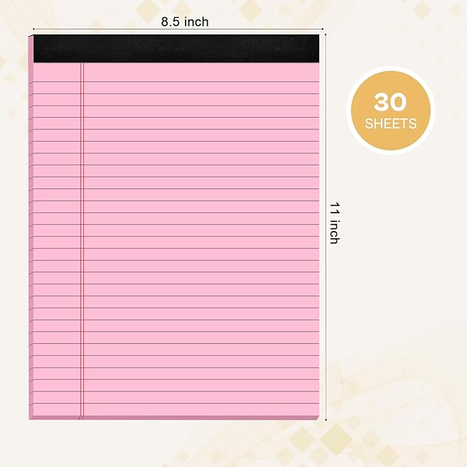 2 Pcs Legal Pads 8.5 x 11 Pink Note Pads 8.5 x 11 Notepad 8.5 x 11 Micro - Image 2