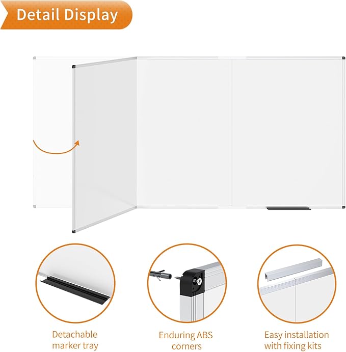 VIZ-PRO Large Magnetic Whiteboard/Foldable Dry Erase Board, 96 X 48 Inches - Image 3