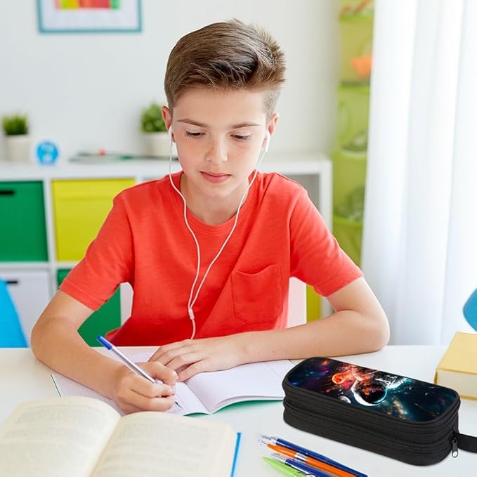 HiGaits Pencil Case for Boys, Durable Pen Box Astronaut - Image 4