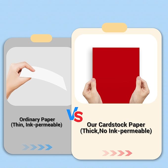Cardstock 8.5 x 11, 10 Colors Colored Printer Paper 75 lb/200 gsm, 120 Sheets - Image 4