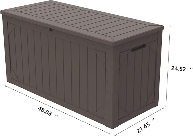 PATIOEASY Outdoor Storage Box 100GAL Waterproof Resin Deck Box, UV-Resistant - Image 2